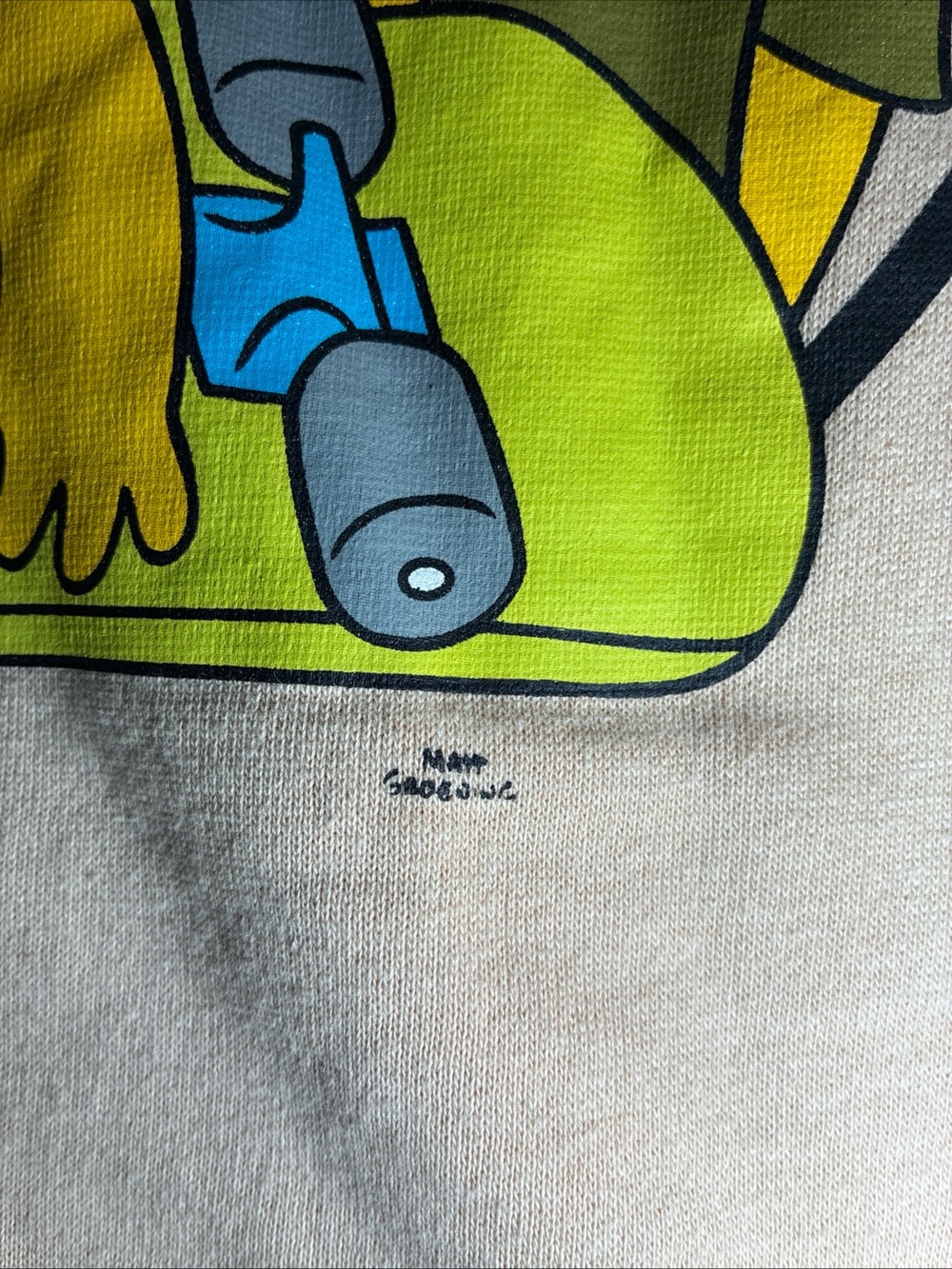 VTG Y2K The Simpsons Bart Simpson Skateboard Beige Graphic Hoodie Size Large - Picture 4 of 8